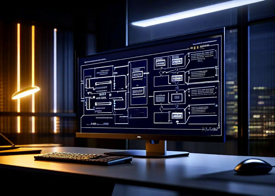 Platform security architecture diagram on monitor